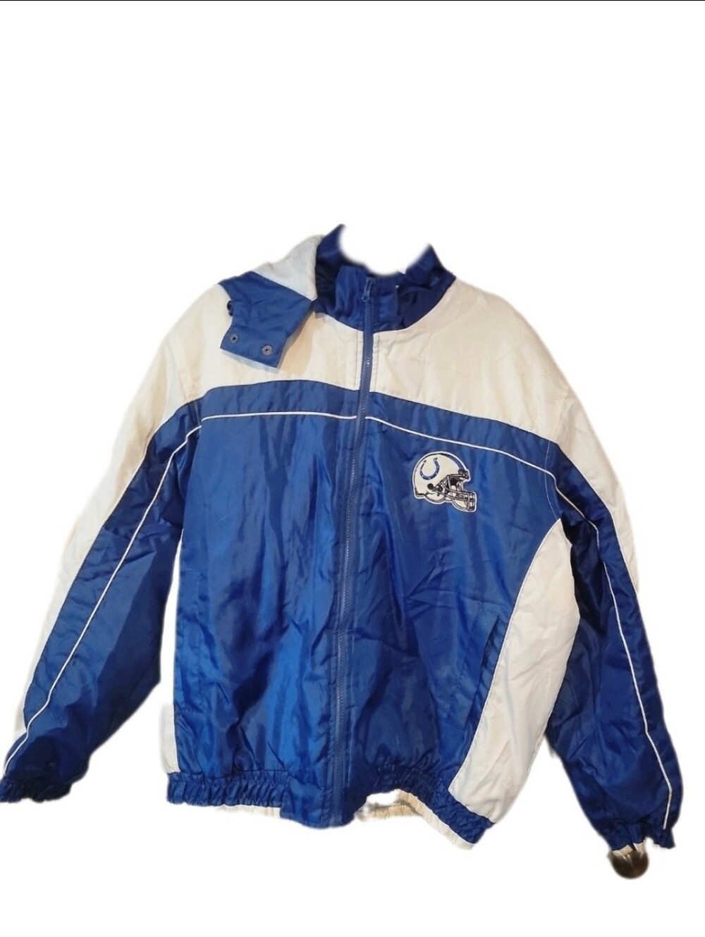 Mens NFL Indianapolis Colts Football Puffy Polyester Jacket Coat Size Large